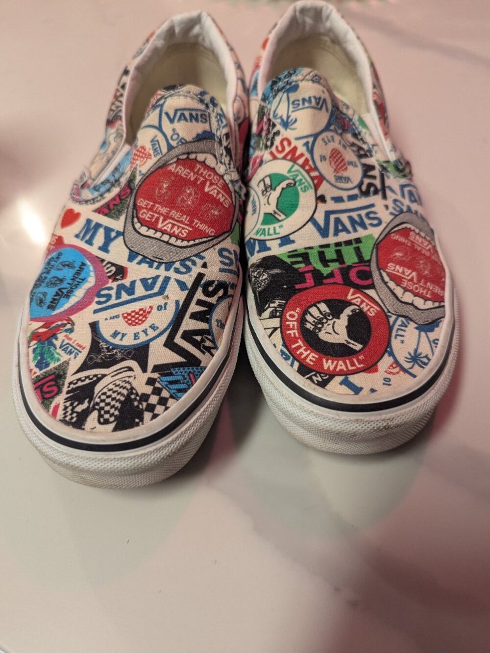 Vans sticker mash up slip on UO Urban 7.5 W